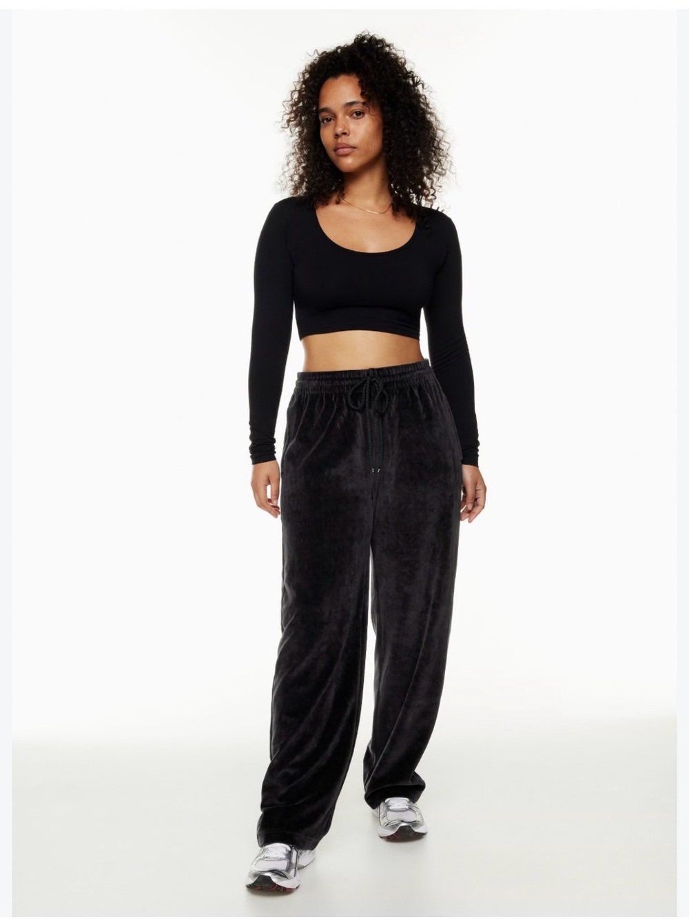 TNA Black Velour Lounge Pants - Classic Comfort